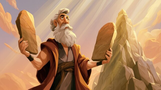 Moses Holding The Two Tablets of Commandments