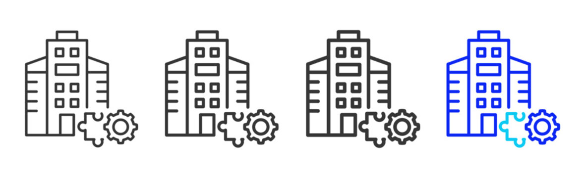Strategy Puzzle Icon Collection Creative Outline Style for Wealth Management Business Finance Investment Banking Budget Planning and Asset Growth Design Set