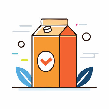 Orange Juice Carton with Check Mark Icon