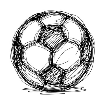 Hand-Drawn Scribble Style Soccer Ball Illustration