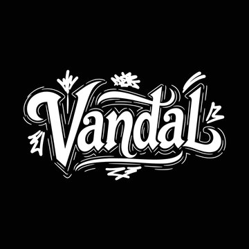 Vandal Hand Lettering Graffiti Style Typography Design.