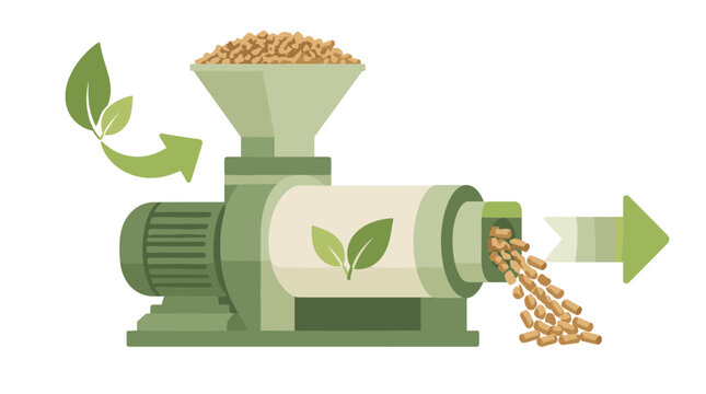 Grain Mill Processing Machine With Grains.