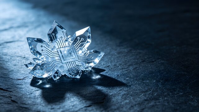 Abstract quantum cooling concept with realistic crystal formation