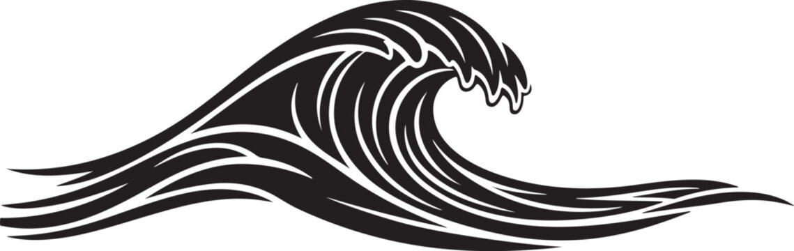 Wave, Ocean Wave, Black Wave, Vector Wave, Surfing Icon
