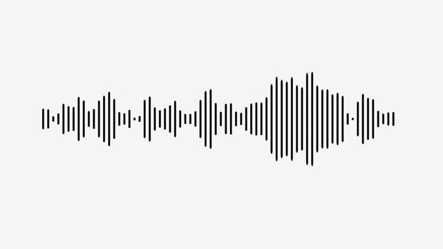 Animated sound wave spectrum, Sound wave audio spectrum black background,
White audio waveform spectrum moving animation on green background.