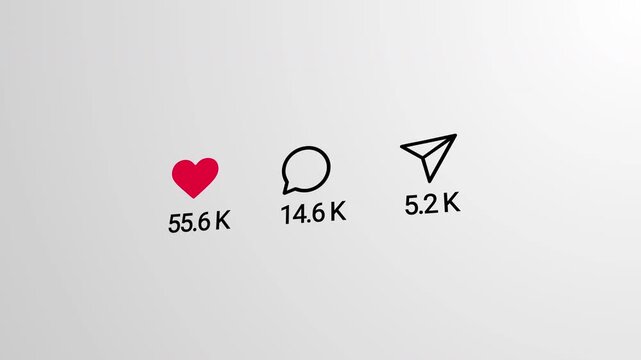 Viral Content of Social Media Animation. Like comment and share social media animation count Video. 4K Video