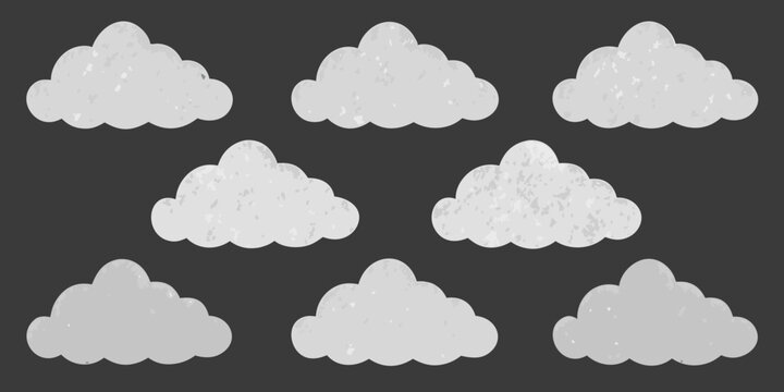 chalkboard clouds collection of hand drawn style cloud shapes