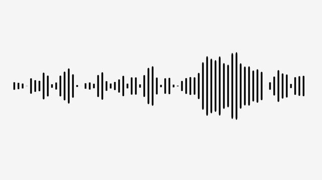 Animated sound wave spectrum, Sound wave audio spectrum black background,
White audio waveform spectrum moving animation on green background.