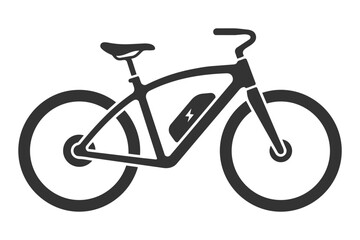 Fototapeta premium Black icon of an electric bicycle with battery Vector