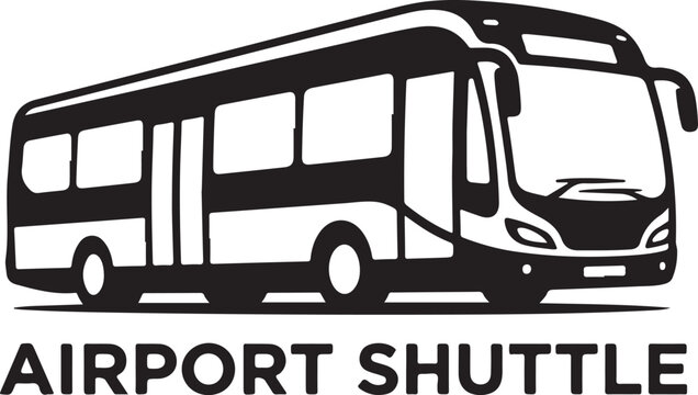Airport shuttle bus icon, transportation logo, travel symbol, vector graphic