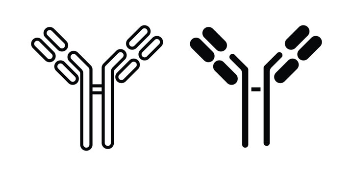 Antibody icon editable. Vector symbols in strokes