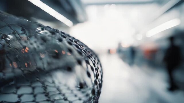 Carbon nanotube structure forming a molecular tunnel, representing a concept of advanced nanotechnology, future science, and innovative research development