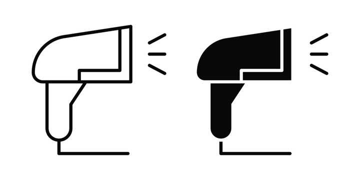 Barcode scanner icon editable. Vector symbols in strokes