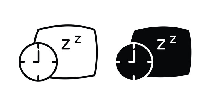 Bedtime icon editable. Vector symbols in strokes