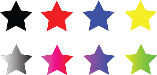 Obraz premium A collection of colorful and grayscale star shapes, ideal for graphic design and decoration