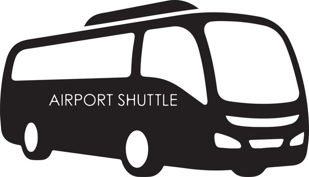 Airport shuttle bus icon, transportation symbol, travel sign, vector graphic