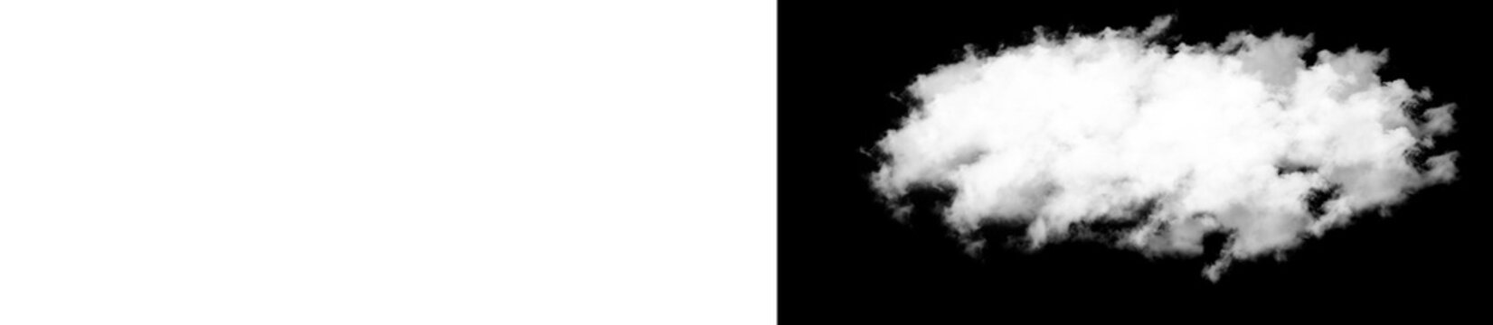White fluffy cloud on black background