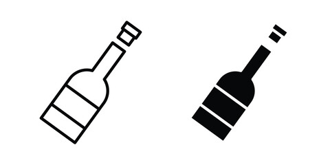 Champagne bottle icon editable. Vector symbols in strokes © Hunt