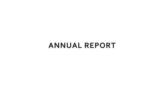 annual report for financial review, business growth and planning 4k text animation
