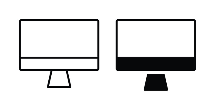 Desktop icon editable. Vector symbols in strokes