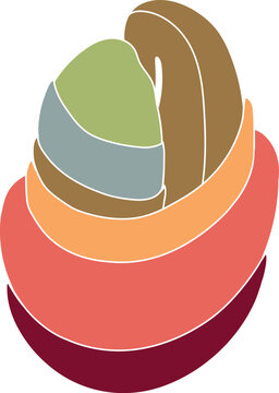 Abstract coffee bean infographic concept vector illustration with colorful stacked layers in flat style