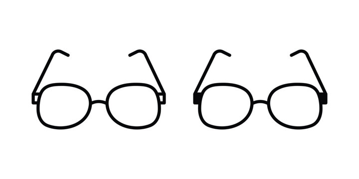 Eye glasses icon editable. Vector symbols in strokes