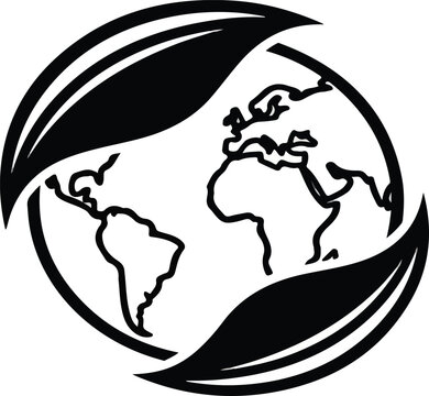 ofvs404 OutlineFilledVectorSign ofvs - sustainability vector icon . ecology sign . globe with leafs concept . isolated transparent black outline and filled version AI 10 EPS 10 PNG g11744 See Less.eps