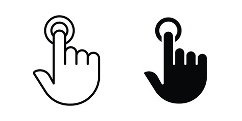 Fototapeta premium finger tap icon editable. Vector symbols in strokes