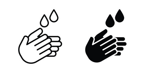 Fototapeta premium Handwashing icon editable. Vector symbols in strokes