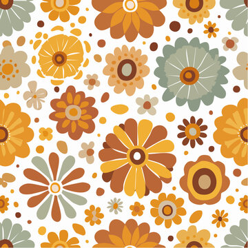 Retro 70er Jahre Groovy Blumen Hintergrund