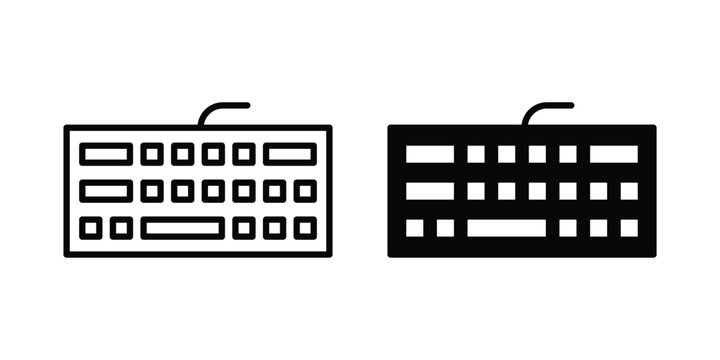 Keyboard icon editable. Vector symbols in strokes