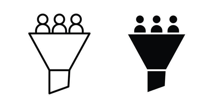 Lead conversion icon editable. Vector symbols in strokes
