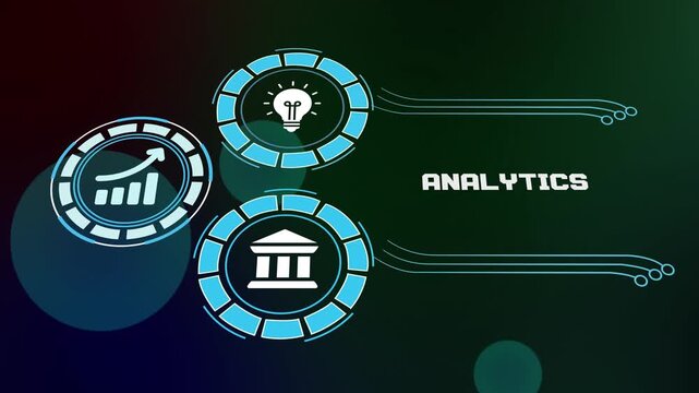 Advanced business analytics and data-driven decision making. Digital visualization of statistical processing, patterns, and corporate intelligence.