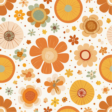 Retro 70er Jahre Groovy Blumen Hintergrund