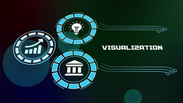Abstract data visualization and creative information design. Digital concept showing complex information transformed into clear graphic patterns.