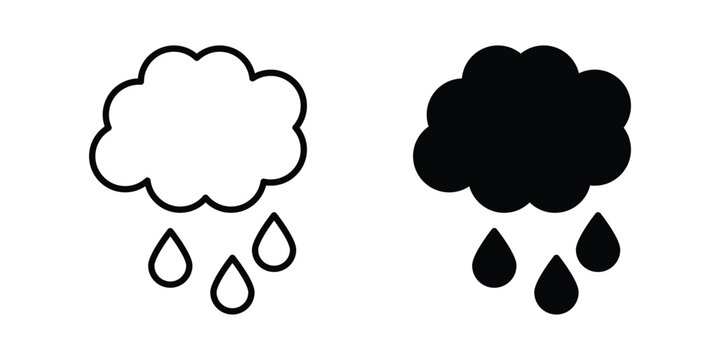 Rain icon editable. Vector symbols in strokes