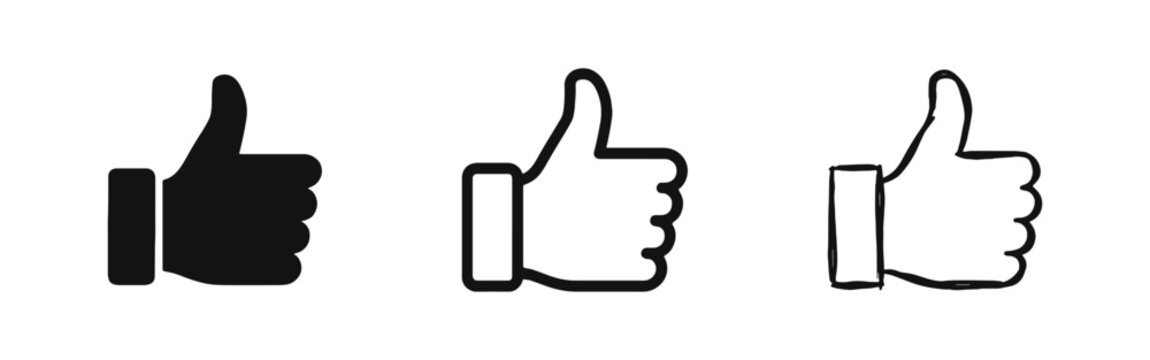Thumbs Up Like Gesture Icon Set
