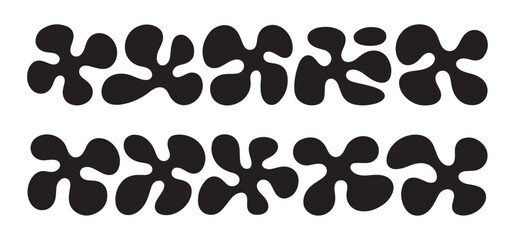 Fototapeta premium Abstract organic blob shapes, modern irregular forms, seamless pattern with black vector elements.