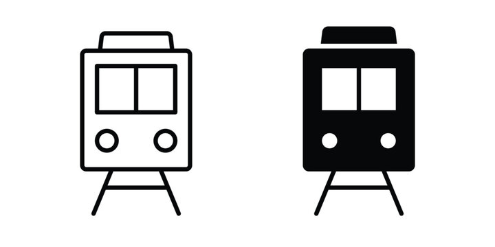 Subway icon editable. Vector symbols in strokes