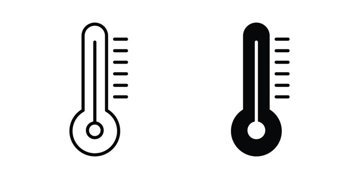Thermometer icon editable. Vector symbols in strokes
