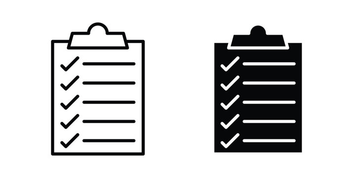 Todo list icon editable. Vector symbols in strokes