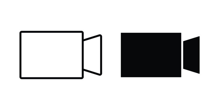 Video call icon editable. Vector symbols in strokes