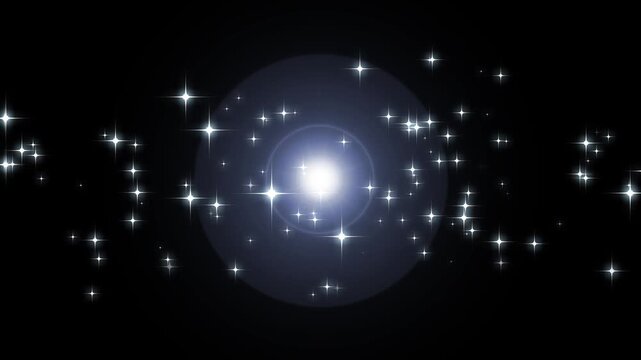 Sparkling white doodle stars and with shiny light effect animation, magic dust twinkle trail, glowing starlight burst effect, cartoon vector sparkle loop background motion 4K