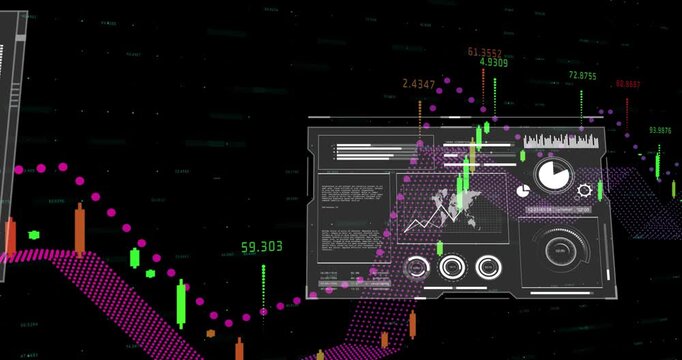 Single panel appearing, HUD cluster sliding, ribbons tracing, readouts updating, showing data flow