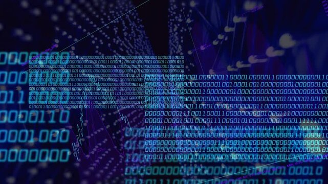 Edge cyan digits appearing, code panels sliding and wave tracing to form dense code tunnel