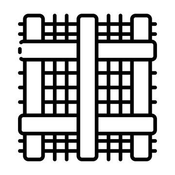 nanowires icon. vertical parallel nanowire array structure. nano conductor and semiconductor device. nanotechnology and electronics