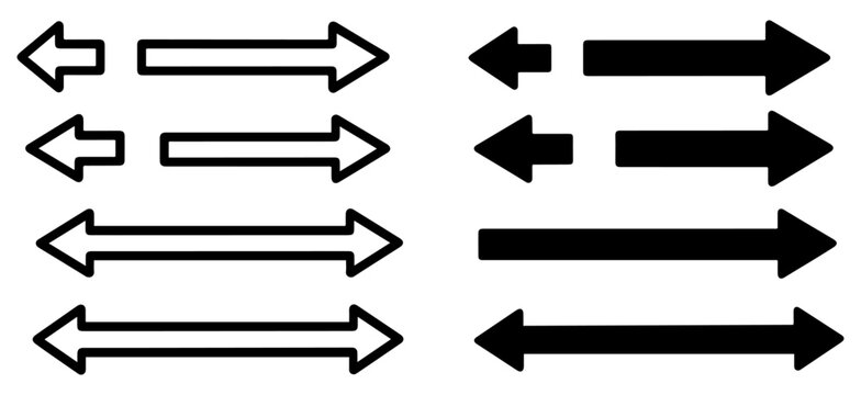 direction arrow vector icon set