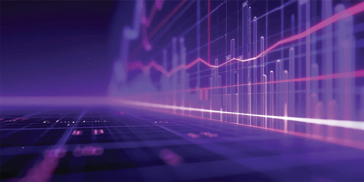 Abstract blue background with binary code and light effects featuring a digital ECG heartbeat monitor pulse wave for medical health data and financial business technology illustration