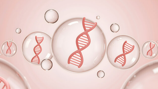 PDRN regenerative skincare molecules and salmon DNA biotechnology concept