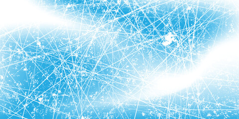 Abstract blue winter background with a hockey scratched ice texture background, realistic icy hockey rink texture with frosty grunge scratches and cold winter tones. vector design © Sukses